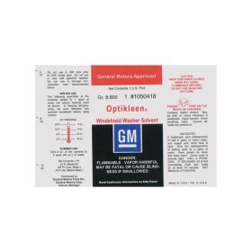 1964 1965 1966 1967 Cadillac "Optikleen" Windshield Washer Bottle Decal REPRODUCTION