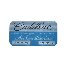 1967 1968 1969 1970 Cadillac Air Conditioner Evaporator Box Decal REPRODUCTION