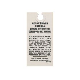 1954-1955-1956-1957-1958-1959-1960-1961-1962-1963-cadillac-electric-antenna-instructions-tag-reproduction