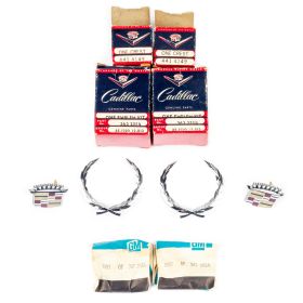 1964 1965 1967 Cadillac (See Details) Roof Wreath With Center Emblem Set (4 Pieces) NOS Free Shipping In The USA
