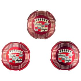 1957 Cadillac Hub Cap Center Medallion Set (3 Pieces) USED Free Shipping In The USA