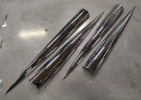 1959 Cadillac Series 60 Special Chrome Plated Rear Quarter Blister Molding Cones (4 Pieces) REPRODUCTION