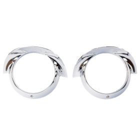 1957 Cadillac (EXCEPT Brougham) Chrome Headlight Bezel 1 Pair USED Free Shipping In The USA