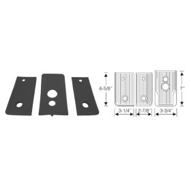 1941 Cadillac Manual Black Rubber Floorplate Kit (3 Pieces) REPRODUCTION Free Shipping In The USA 