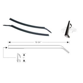 1967 1968 Cadillac Calais and Deville 2-Door (See Details) Rear Quarter Window Leading Edge Rubber Weatherstrips 1 Pair REPRODUCTION Free Shipping In The USA