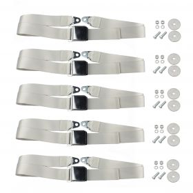 Cadillac Seat Belt Lap Style White Set of 5 REPRODUCTION Free Shipping In The USA