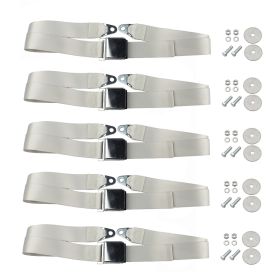 Cadillac Seat Belt Lap Style White Set of 5 REPRODUCTION Free Shipping In The USA