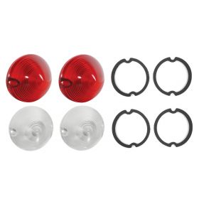 1957 Cadillac (EXCEPT 2-Door Eldorado Models) Tail Light and Back Up Light Lenses and Gaskets (8 Pieces) REPRODUCTION Free Shipping In The USA 
