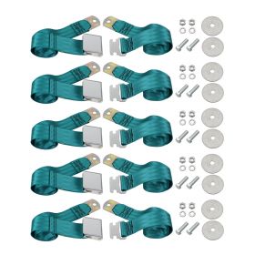 Cadillac Seat Belt Lap Style Turquoise Set of 5 REPRODUCTION Free Shipping In The USA