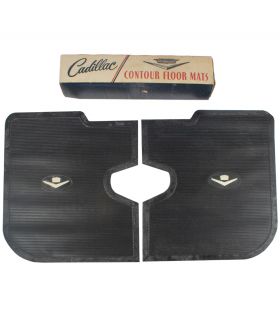 1959 1960 Cadillac Series 62 And Fleetwood Series 60 Special Sedan Black Rubber Rear Floor Mats NOS Free Shipping In The USA