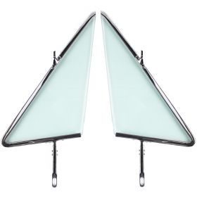 1963 1964 Cadillac Convertible Front Door Vent Glass With Frame Assemblies 1 Pair REPRODUCTION Free Shipping In The USA 