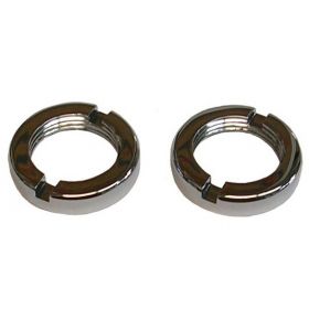 1954 1955 1956 Cadillac Wiper Transmission Smaller Chrome Slotted Nuts 1 Pair REPRODUCTION